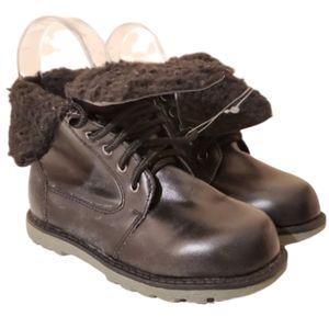 Joseph Allen Boys Lace Up Winter Fold Boots Black